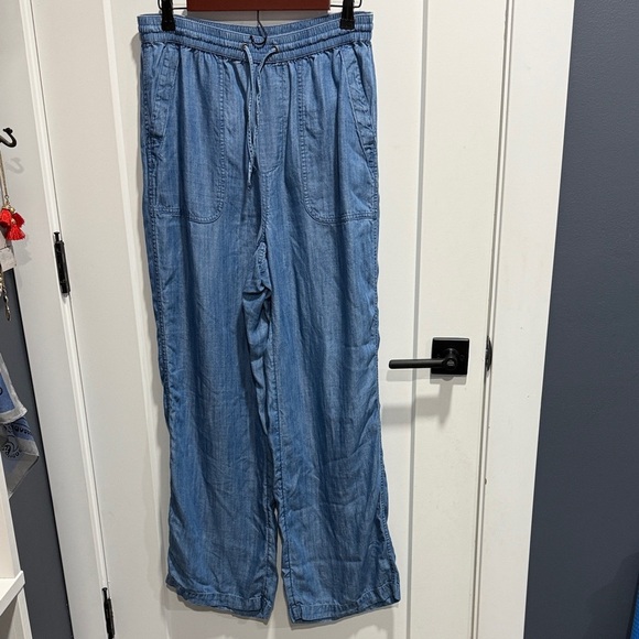 Lands End Size 10 Casual Blue Drawstring Pants - Picture 1 of 9